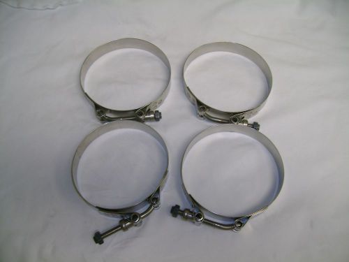 Hose clamps, 4 each, 3.5 inch stainless steel, aircraft grade for sale