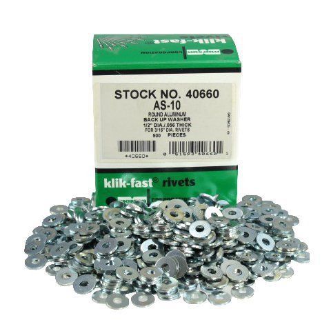 AS-10  3/16&#034; Aluminum Back-Up Washers (Box of 500)