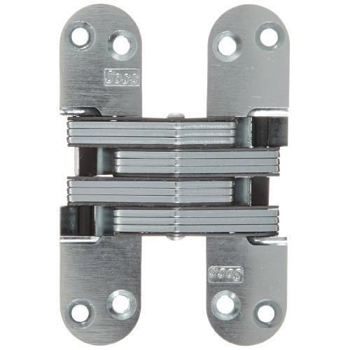 SOSS Mortise Mount Invisible Hinge with 8 Holes, Zinc, Satin Chrome Finish, New