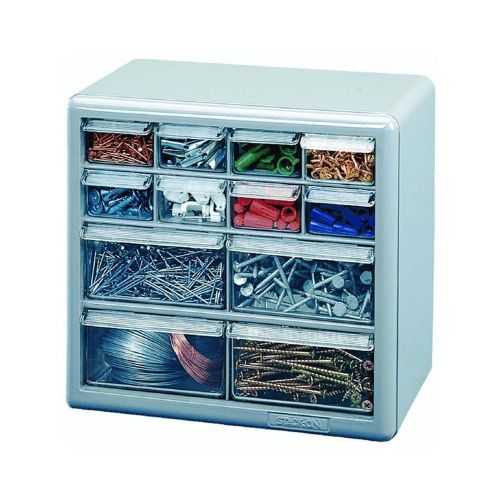 New storage bin work cabinet, 12 drawer hobby organizer bins standing wall mount for sale