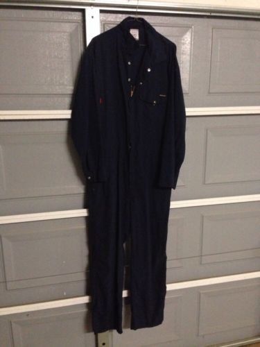 Workrite Benchmark Big Bill USED NOMEX Coveralls 50 Regular NAVY BLUE Large