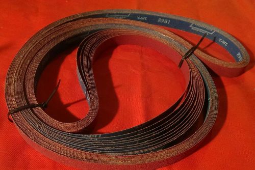 10-Norton R981 Y-WT PLYWELD CERAMIC ABRASIVE SANDING BELT 1&#034; x 132&#034; Grit 60