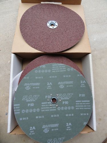 Sait Fiber Discs, 9 1/8&#034; X 5/8-11, 50 Grit Sait-Lok