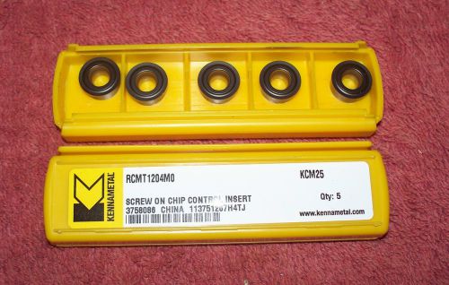 KENNAMETAL    CARBIDE INSERTS    RCMT 1204 M0     GRADE  KCM25     PACK of 5