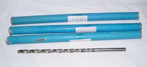 LOT OF 3 EXTRA LONG HSS STRAIGHT SHANK TWIST DRILL BITS 23/64x10, 25&amp;27/64x12