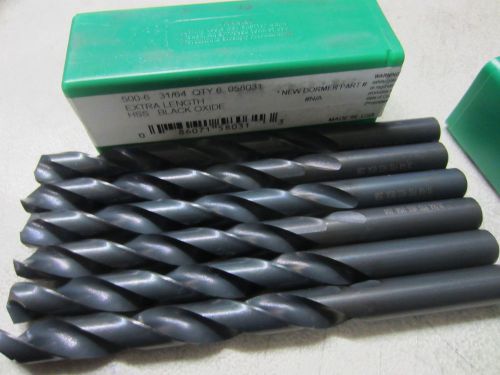 6 new PTD 31/64&#034; Extra Length Aircraft Twist Drill Bits HSS black oxide #58031