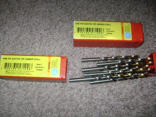 (20) New Dormer Q Jobber Drill Bit A012 High Speed Steel TiN Coated Tip 19/64