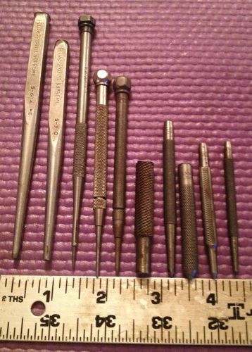 MACHINIST LATHE TOOLS MISC LOT 10 DRIVE PIN PUNCH(ES) INCL: (5) STARRETT LUFKIN