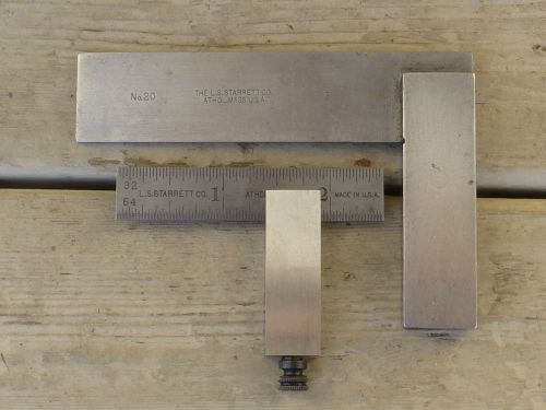 2 VINTAGE STARRETT SQUARES 1 NO. 20 -3&#039;&#039; &amp; 1 NO. 14 NO. 10 GRAD.