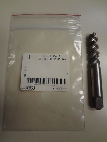 3/8-16 NC (3 FLUTE) GH3 HSS FAST SPIRAL FLUTED PLUG TAP - Greenfield USA - NEW