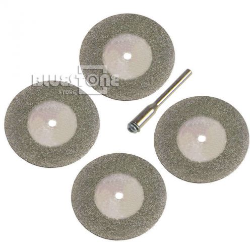 4pcs 50mm 1.96&#034; diamond cutting discs rotary jewelry 1 drill bit mandrel arbor for sale