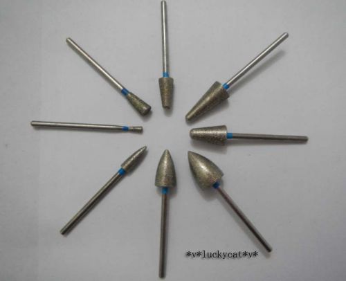 8 x Dental Lab Assorted Diamond Burs Millers Tooth Drill Jewelers 2.35mm