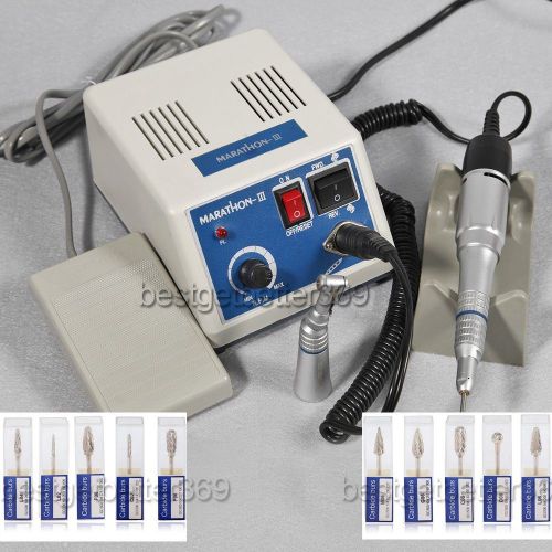 Dental Lab MARATHON Handpiece 35K Rpm Electric Micromotor polishing + drill burs