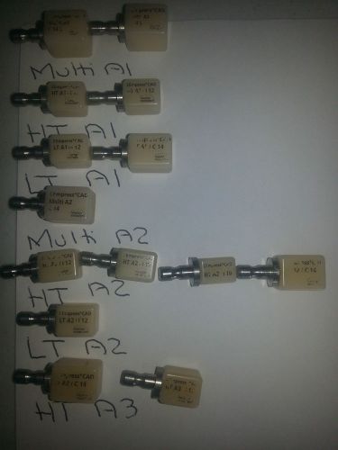 14 Ivoclar Empress Cad For Cerec Assorted Shades &amp; Sizes