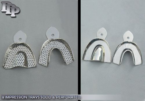 12 pcs. Dental Impression Tray set 6 SOLIDSolid &amp; 6 perforated Instruments