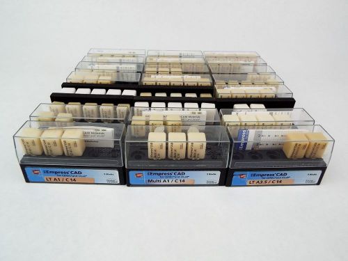 Lot of 85 empress cad/cam cerec dental prosthodontic milling blocks for sale