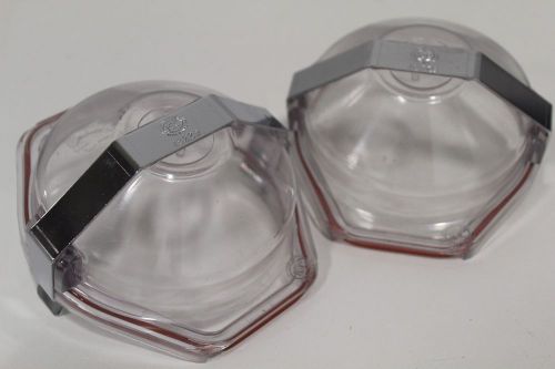 LOT OF 2) IEC 48227 PLASTIC COVER + METAL CLAMP FOR 378 CENTRAC CUPS AEROSOL LID