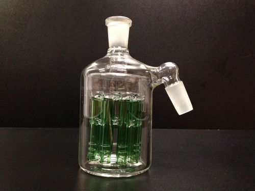 14mm / 14mm 10 Arm Tree Glass Percolator Green Ash Catcher HQ USA Glass #37