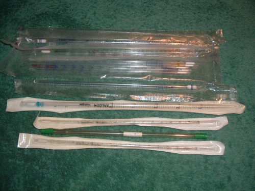 Lab supplies 12 pipettes. 1ml to 5ml unused, most in unopened wrappers. for sale