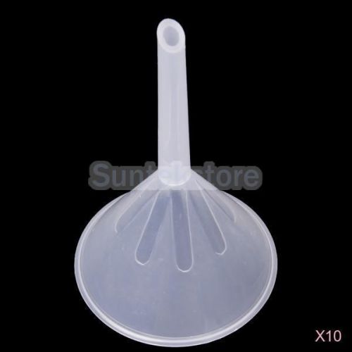 10x Plastic Mouth Dia. 75mm Funnel for Kitchen Lab Test Garage Car Liquid Oil