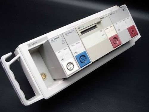 HP Agilent Patient Monitor Module Rack M1041A ECG/RESP Sp02/PLETH REC-M1001A