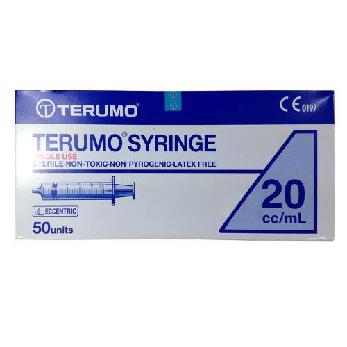 5 x 20ml terumo syringe luer eccentric tip hypodermic needle sterile latex free for sale