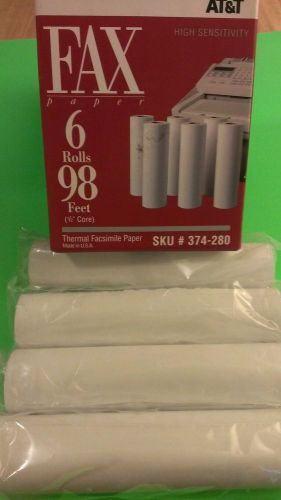 4 ROLLS 98&#039;  AT&amp;T Thermal Facsimile  Paper  sku# 374-280