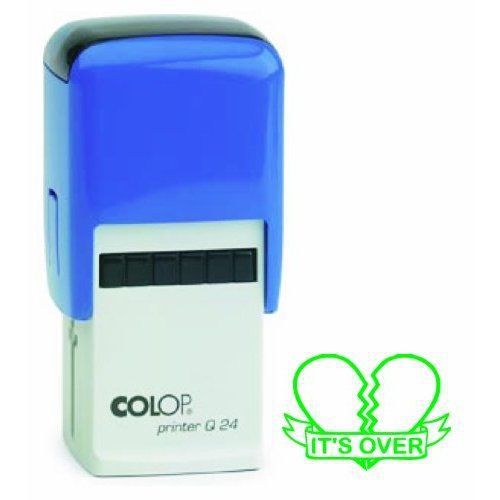Colop printer q24 it&#039;s over broken heart word stamp - green for sale