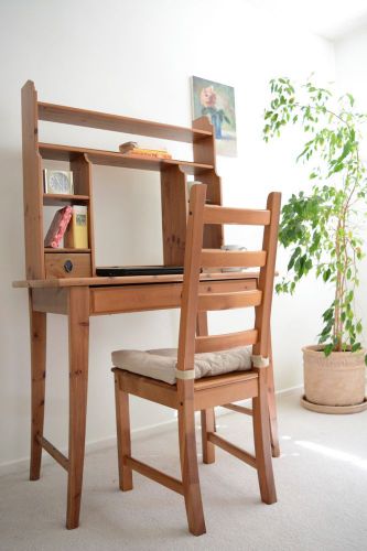 COMPUTER DESK Add-On Unit CHAIR LIGHT BROWN