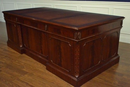 Executive CEO Large Flaming Mahogany Desk,  New Floor Sample. Retail $12,000