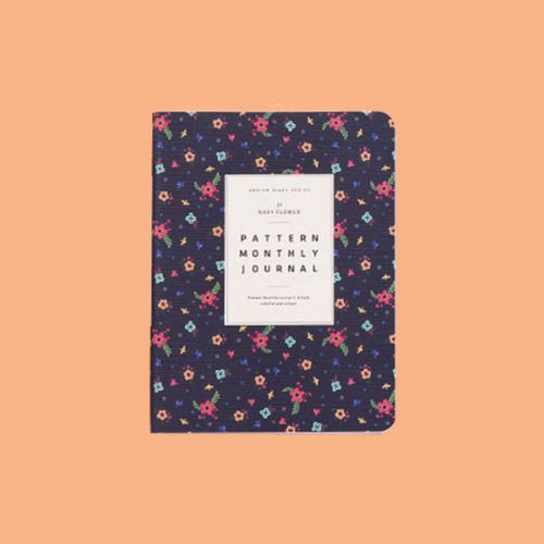 Ardium 2015 monthly journal s scheduler navy flower pattern 11.5 x 15.5 x 1.3cm for sale