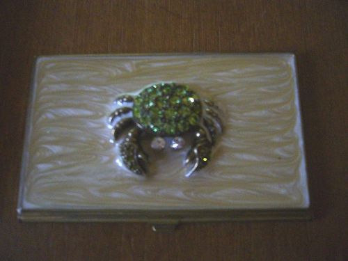 BLING RHINESTONE CRAB BUSINESS  CARD HOLDER