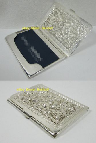 Vintage Handmade Cambodian Silver Business Card Case Credit Card Holder 02