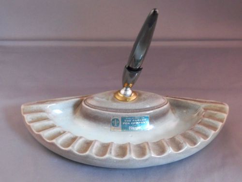 Parker vintage l950&#039;s ceramic ash tray desk set-working-model 41-3032 for sale