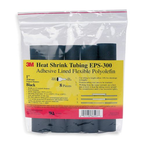 Heat Shrink, 16 to 12 AWG, Black, PK 10 EPS-300-1/4-6&#034;-Black