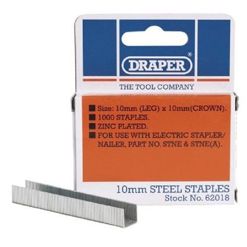 Draper 62018 10MM STAPLES (1000) STAPLING TOOLS ACCESSORIES WORKSHOP DIY HOME