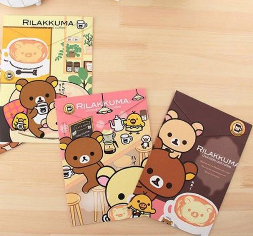 Lot 3pcs Rilakkuma A4 File Folder Document Bag kawaii cute Office Envelope Japan