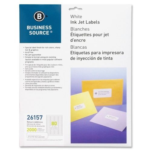Lot of 3 business source mailing label - 0.5&#034;wx1.75&#034;l - 2000/pk -inkjet for sale