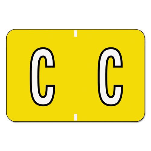 Barkley-Compatible Labels, Letter C, 1 x 1-1/2, Yellow, 500/Roll