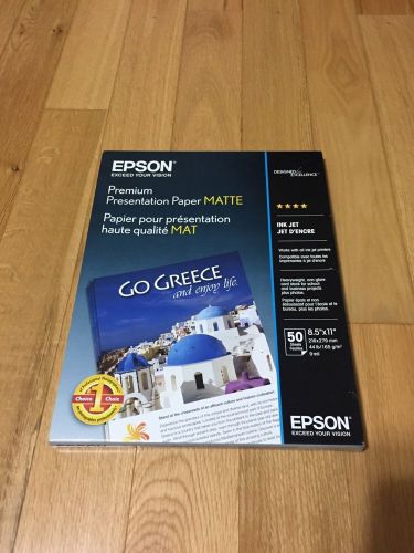 Epson S041257 Premium Prentation Paper, 50/PK, Matte 8.5 X 11&#034;