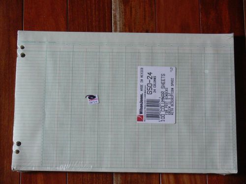 Wilson Jones Columnar Sheets 11 x 17 100 Sheets 30 Columns 36 Lines G50-24 NEW