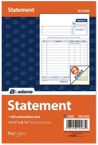 Statement Unit Sets 5.67 X 8.5 Part Carbonless White/canary Nc2583