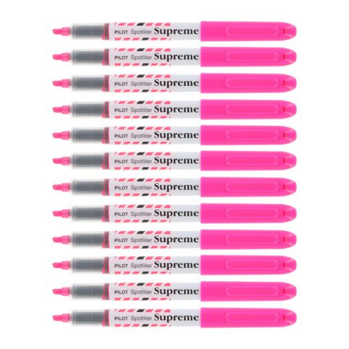 Pilot Spotliter Supreme Highlighters, Fluorescent Pink, Chisel Tip, Dozen