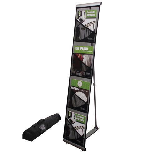 Deflecto 780172 4 Compartment Portable Mesh Trade Show Brochure Floor Display