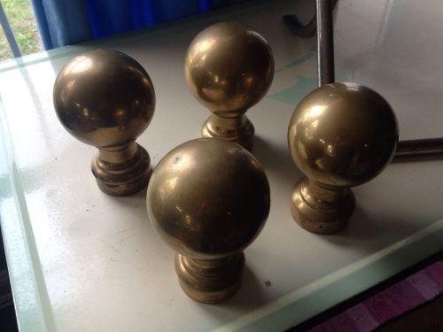 4 HUGE BRASS BAR ROOM RESTAURANT POST FINIALS APPROX 7&#034; Tall