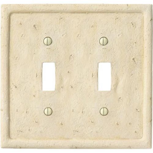 Ivory textured stone switch wall plate-iv 2-toggle wallplate for sale