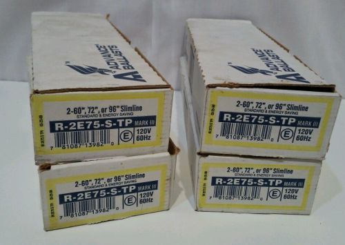 4x Advanced Ballast R-2E75-S-TP Mark III 120V 60Hz Energy Saver Slimline Ballast