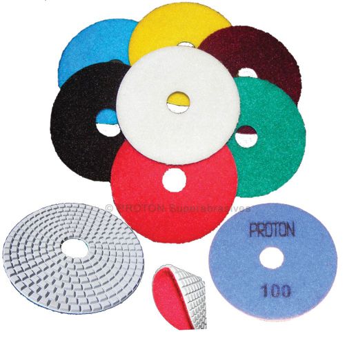 4&#034; wet diamond premium polishing pads granite full set! for sale