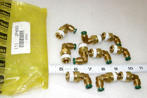 10 ea 90° swivel elbows brass 1/4&#034; Tube x 3/8&#034; male pipe  Parker 169PL-4-6 R4