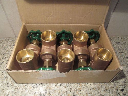 Box Of 5 AY McDonald 20345 1 1/4&#034; Sweat Gate Valves